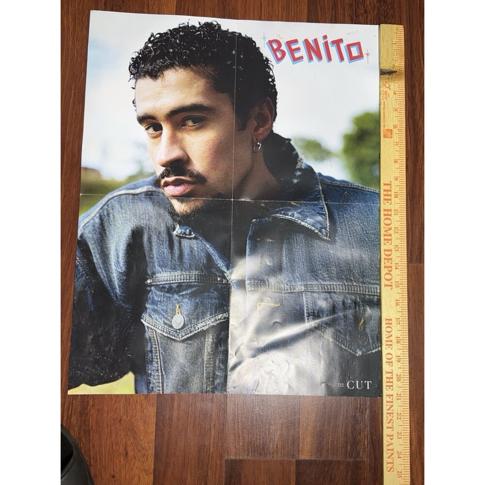 Bad Bunny Fold-Out Poster The Cut Magazine Benito 22x16 Double Sided
